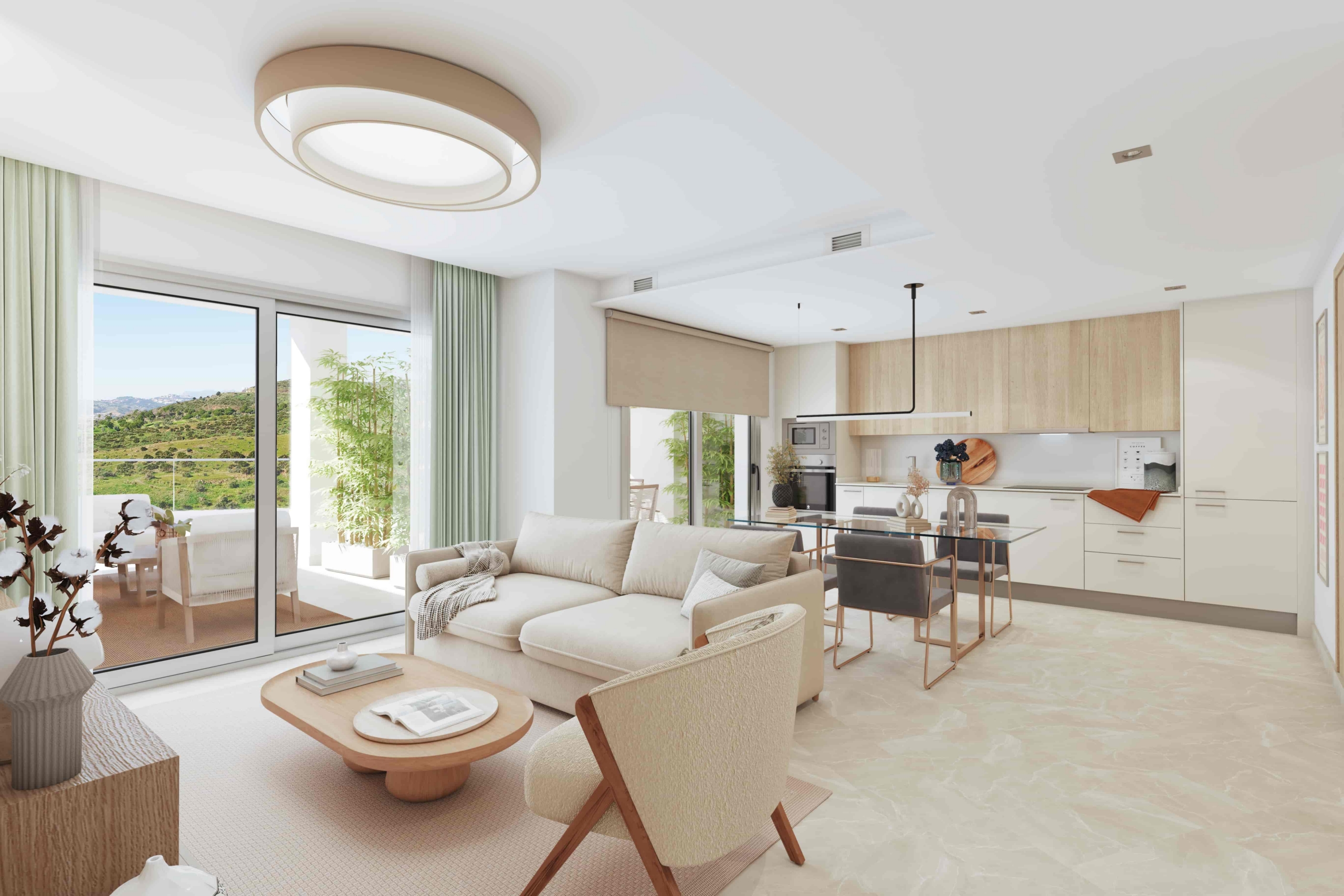 B2.2-Valley Views-apartments-Mijas-salon-kitchen-TypeB